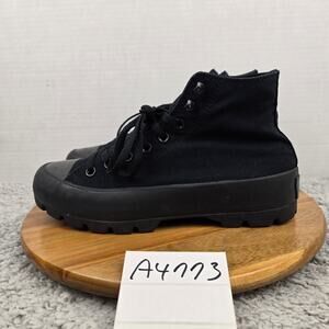 Converse Women 10 CTAS All Star Lugged Hi Triple Black Y2K Chunky Casual Sneaker